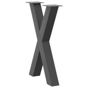 X-Shaped Dining Table Legs - Anthracite 60x(72-73) cm Steel