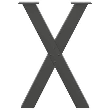 X-Shaped Dining Table Legs - Anthracite 60x(72-73) cm Steel