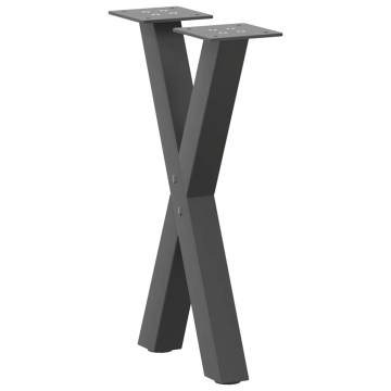 X-Shaped Coffee Table Legs - 2 pcs Anthracite 28x(42-43) cm