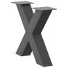 X-Shaped Coffee Table Legs - Durable Steel, Anthracite (2 pcs)