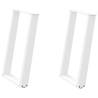 U-Shaped Dining Table Legs - 2 pcs White Steel