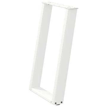 U-Shaped Dining Table Legs - 2 pcs White Steel