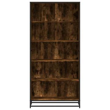 Stylish Smoked Oak Bookcase - 80.5x35x170.5 cm | Hipo Market