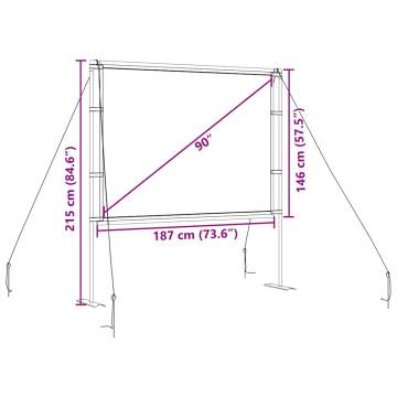 90 Inch Projection Screen with Stands - Perfect for Any Use