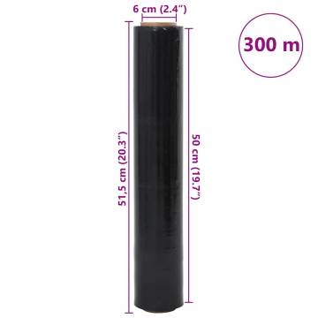 Stretch Film 6 pcs Black 30 μm 50 cm x 300 m - Durable Protection