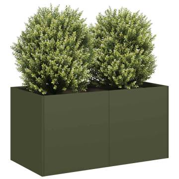 Olive Green Planter - Stylish & Durable Cold-Rolled Steel - 80x40x40 c