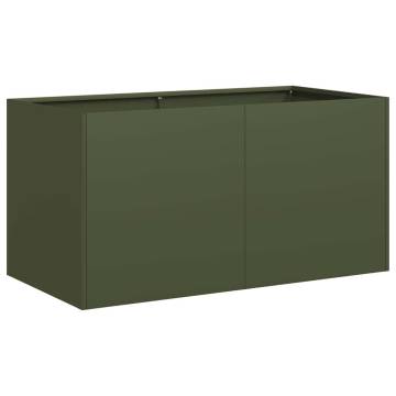 Olive Green Planter - Stylish & Durable Cold-Rolled Steel - 80x40x40 c