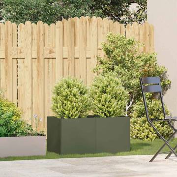 Olive Green Planter - Stylish & Durable Cold-Rolled Steel - 80x40x40 c