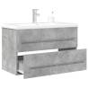  2 Piece Bathroom Furniture Set Concrete Grey Engineered Wood Colour concrete grey Size 80 x 38.5 x 48 cm Model with faucet Number of 1 