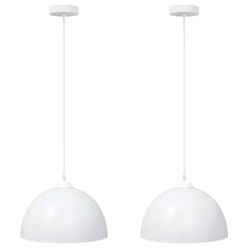 Vintage Pendant Lamps - Adjustable E27 White Ø 30 cm (2 pcs)