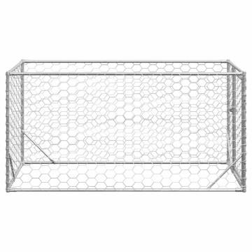 Outdoor Dog Kennel with Door - 2x1x1m Galvanised Steel