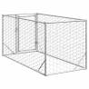 Outdoor Dog Kennel with Door - 2x1x1m Galvanised Steel