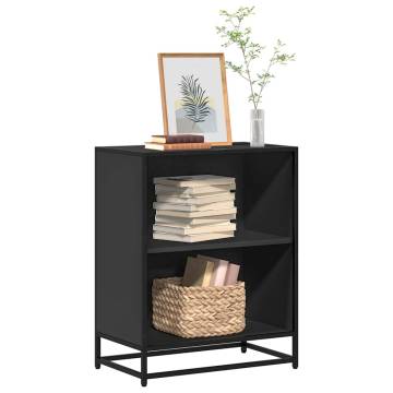 Stylish Black Book Cabinet - 60x35x76 cm Engineered Wood