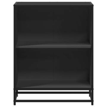 Stylish Black Book Cabinet - 60x35x76 cm Engineered Wood