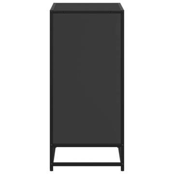 Stylish Black Book Cabinet - 60x35x76 cm Engineered Wood