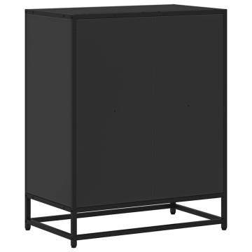 Stylish Black Book Cabinet - 60x35x76 cm Engineered Wood