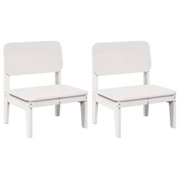 Garden Chairs 2 Pcs White - Solid Pine Wood | HipoMarket