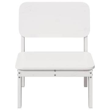 Garden Chairs 2 Pcs White - Solid Pine Wood | HipoMarket