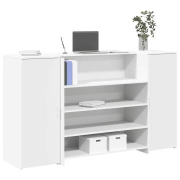 Reception Desk White 180x50 cm - Stylish & Durable