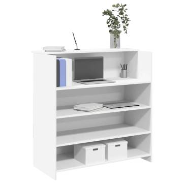 Reception Desk White 100x50 cm - Durable Engineered Wood