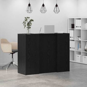 Black Oak Reception Desk - Durable & Versatile | HipoMarket