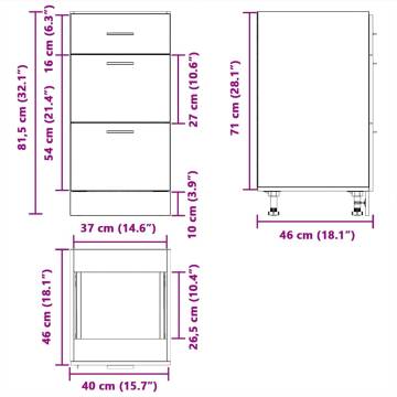 Bottom Cabinet Smoked Oak - Stylish Storage Solution