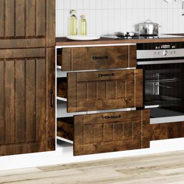 Lucca Smoked Oak Kitchen Base Cabinet - Stylish Storage Solution