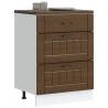  Kitchen Base Cabinet Lucca Brown Oak Engineered Wood Colour brown oak Quantity in Package 1 Model 1x bottom cabinet (3 drawers) 60 cm Number of 