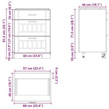 Kitchen Base Cabinet Lucca - Brown Oak Engineered Wood