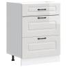 Kalmar High Gloss White Kitchen Base Cabinet - HipoMarket