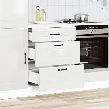 Kalmar High Gloss White Kitchen Base Cabinet - HipoMarket