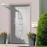 Elegant White Front Door 98x200 cm - Security & Style