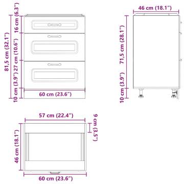 Kalmar High Gloss White Kitchen Base Cabinet - HipoMarket