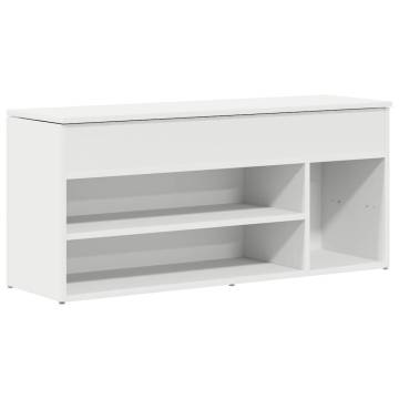 Shoe Bench White 102x30.5x45 cm - Stylish Storage Solution