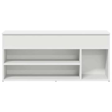 Shoe Bench White 102x30.5x45 cm - Stylish Storage Solution