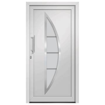 Elegant White Front Door 98x200 cm - Security & Style