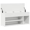 Shoe Bench White 102x30.5x45 cm - Stylish Storage Solution