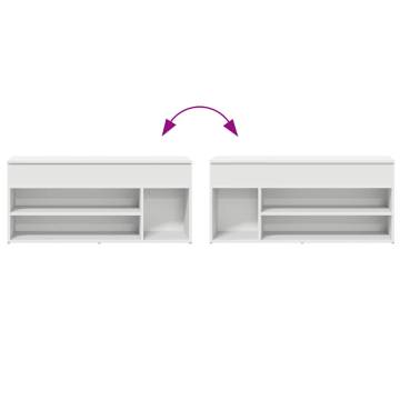 Shoe Bench White 102x30.5x45 cm - Stylish Storage Solution