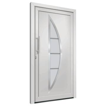 Elegant White Front Door 98x200 cm - Security & Style