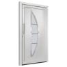 Elegant White Front Door 98x200 cm - Security & Style