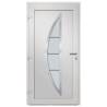 Elegant White Front Door 98x200 cm - Security & Style