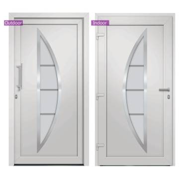 Elegant White Front Door 98x200 cm - Security & Style