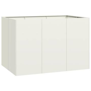 Stylish White Steel Planter 120x80x80 cm for Outdoor Spaces