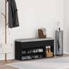 Shoe Bench Black - Stylish Storage in Engineered Wood