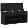 Shoe Bench Black - Stylish Storage in Engineered Wood