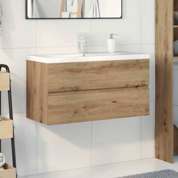 Stylish Sink Cabinet with Built-in Basin & Faucet | Artisan Oak