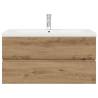 Stylish Sink Cabinet with Built-in Basin & Faucet | Artisan Oak