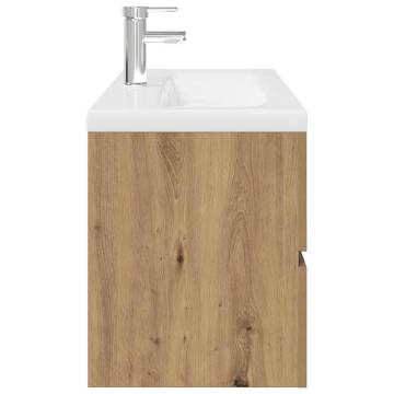 Stylish Sink Cabinet with Built-in Basin & Faucet | Artisan Oak