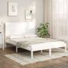 Bed Frame White Solid Wood Pine 140x200 cm Colour white Size 140 x 200 cm 