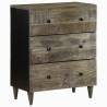 Elegant Light Grey Sideboard - 60x33.5x75 cm Solid Mango Wood